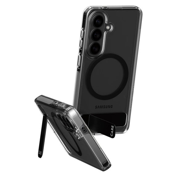 Θήκη Kickstand με μαύρο QI για Samsung Galaxy S26, Διάφανο, PanzerGlass