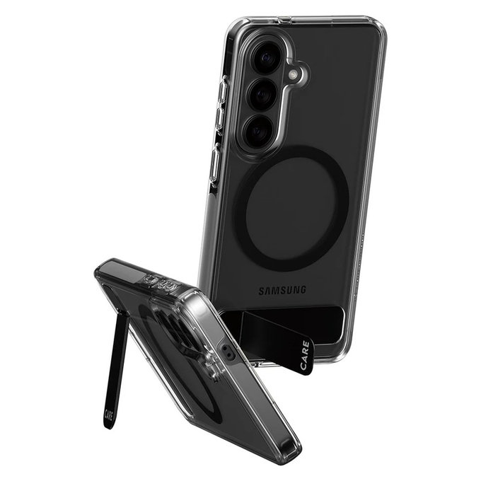 Θήκη Kickstand με μαύρο QI για Samsung Galaxy S26, Διάφανο, PanzerGlass
