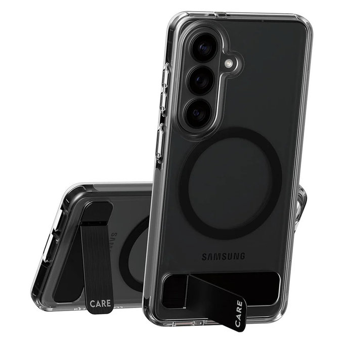 Θήκη Kickstand με μαύρο QI για Samsung Galaxy S26, Διάφανο, PanzerGlass