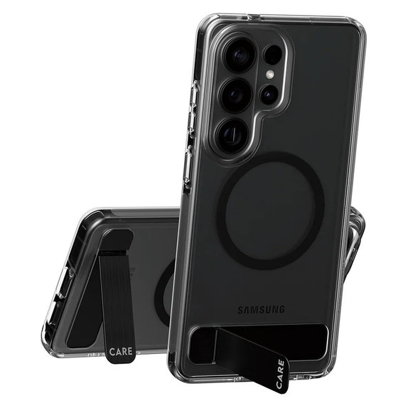 Θήκη Kickstand με μαύρο QI για Samsung Galaxy S26 Ultra, Διάφανο, PanzerGlass