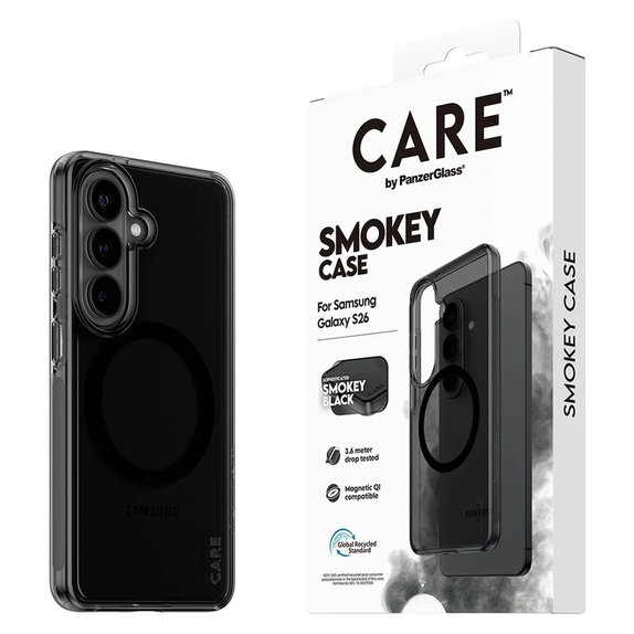 Θήκη Smokey με μαύρο QI για Samsung Galaxy S26, Μαύρο, PanzerGlass