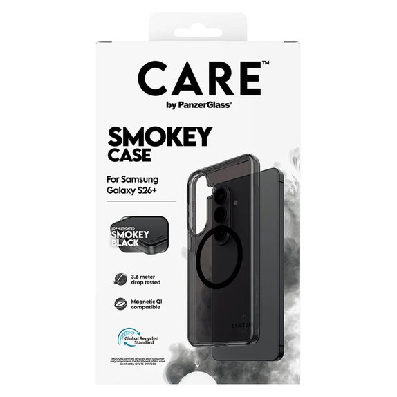 Θήκη Smokey με μαύρο QI για Samsung Galaxy S26+, Μαύρο, PanzerGlass