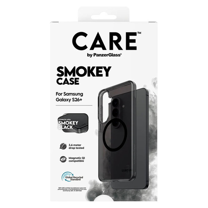 Θήκη Smokey με μαύρο QI για Samsung Galaxy S26+, Μαύρο, PanzerGlass