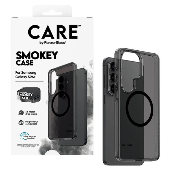 Θήκη Smokey με μαύρο QI για Samsung Galaxy S26+, Μαύρο, PanzerGlass