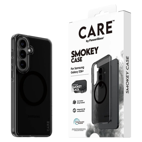 Θήκη Smokey με μαύρο QI για Samsung Galaxy S26+, Μαύρο, PanzerGlass