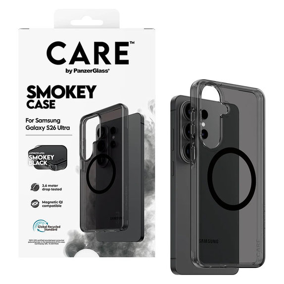 Θήκη Smokey με μαύρο QI για Samsung Galaxy S26 Ultra, Μαύρο, PanzerGlass