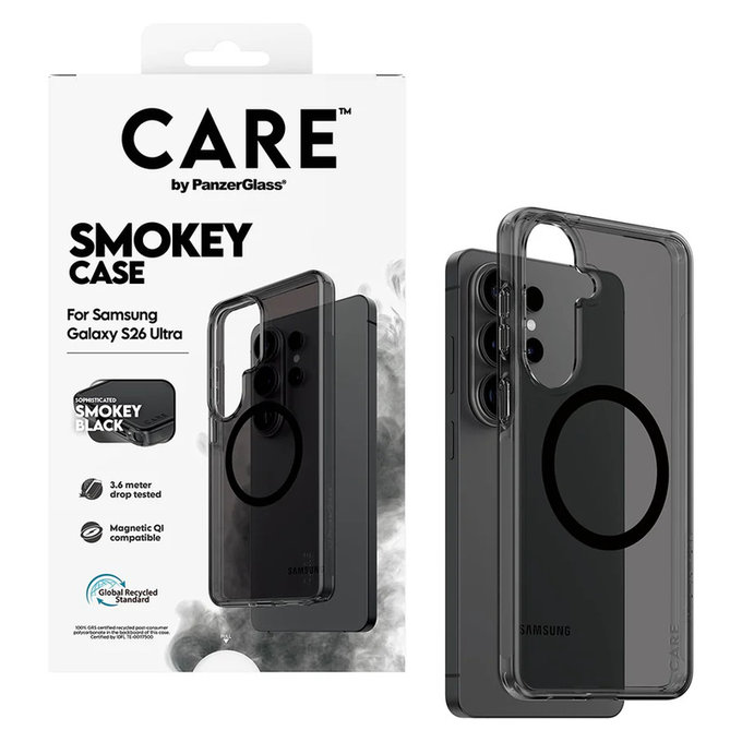 Θήκη Smokey με μαύρο QI για Samsung Galaxy S26 Ultra, Μαύρο, PanzerGlass
