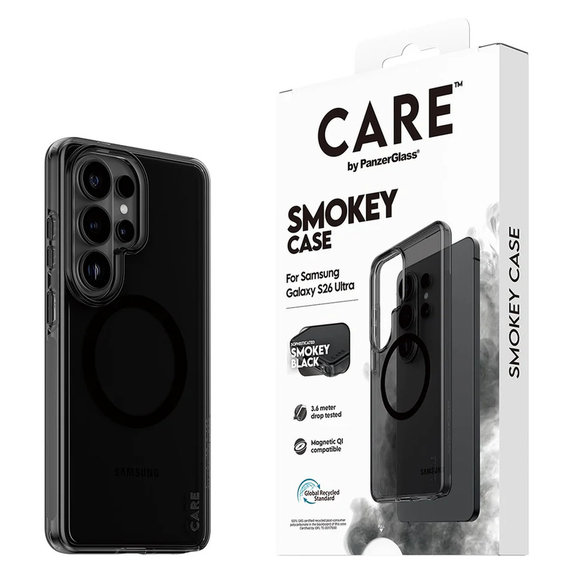 Θήκη Smokey με μαύρο QI για Samsung Galaxy S26 Ultra, Μαύρο, PanzerGlass
