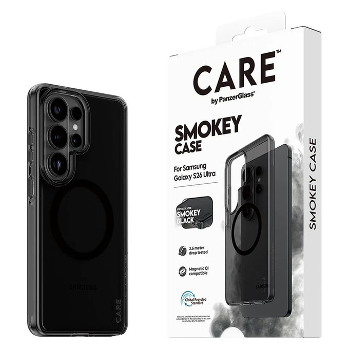 Θήκη Smokey με μαύρο QI για Samsung Galaxy S26 Ultra, Μαύρο, PanzerGlass