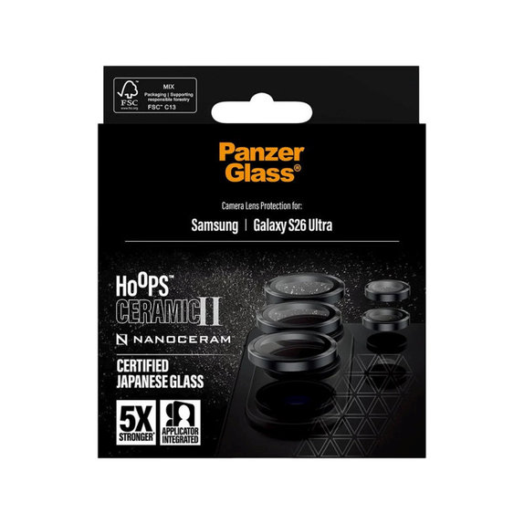 Προστατευτικό καλύμματος φακού Hoops Ceramic II για Samsung S26 Ultra, Μαύρο, PanzerGlass