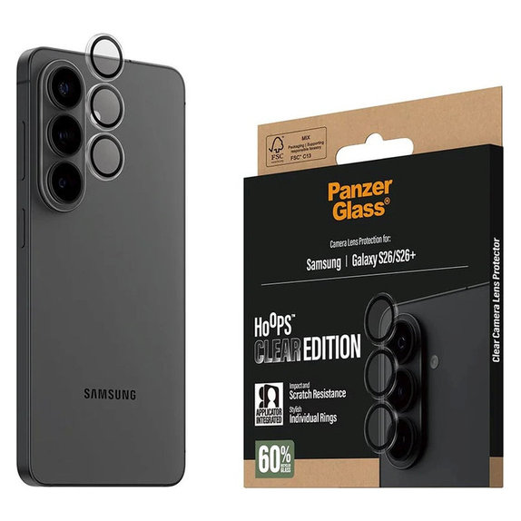 Προστατευτικό καλύμματος φακού Hoops για Samsung S26/S26+, Διαφανές, PanzerGlass
