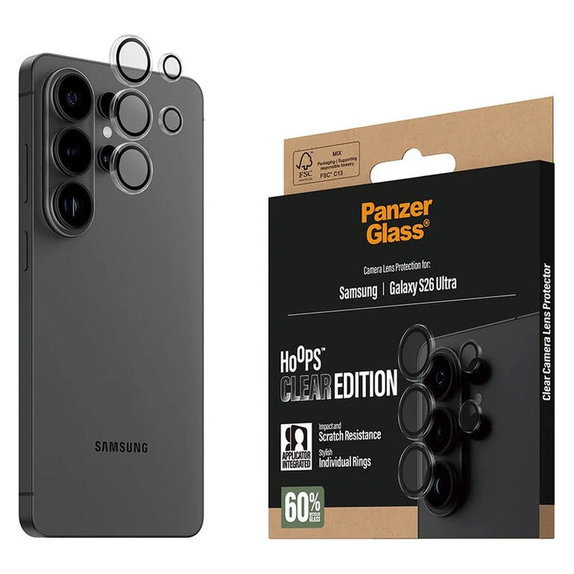 Προστατευτικό καλύμματος φακού Hoops για Samsung S26 Ultra, Διαφανές, PanzerGlass