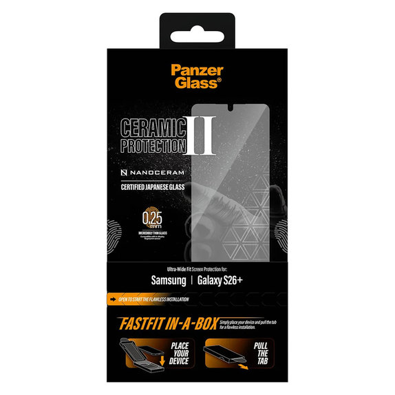 Σκληρυμένο γυαλί UWF Ceramic με FASTFIT In-A-Box για Samsung Galaxy S26+, Διάφανο, PanzerGlass