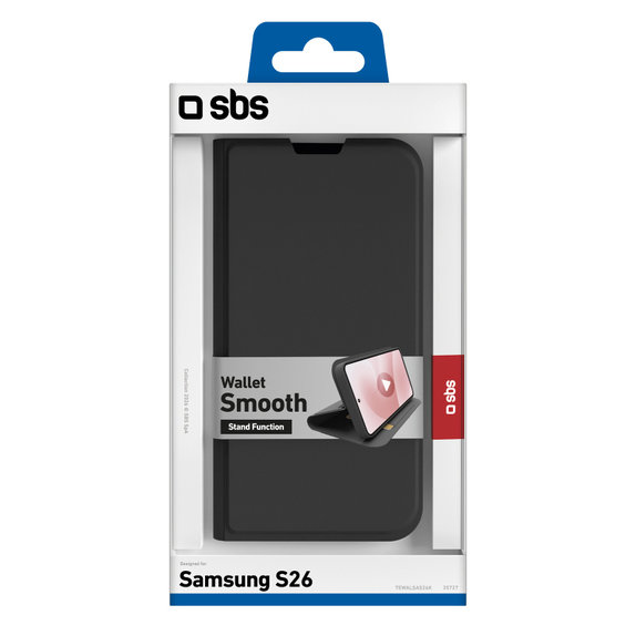 Θήκη Book Wallet Smooth Samsung Galaxy S26, Μαύρο, Black, SBS