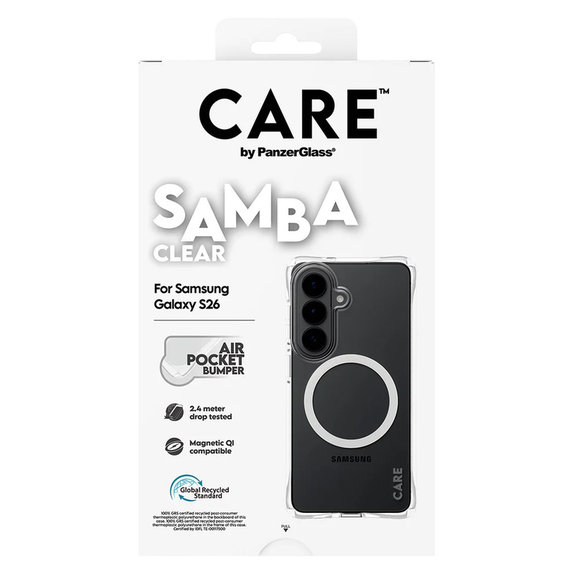 Θήκη Samba με λευκό QI για Samsung Galaxy S26, Διάφανο, PanzerGlass