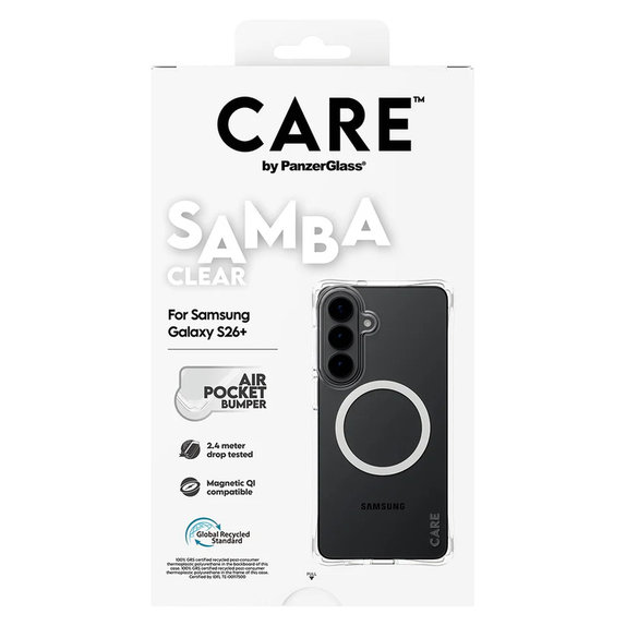 Θήκη Samba με λευκό QI για Samsung Galaxy S26+, Διάφανο, PanzerGlass
