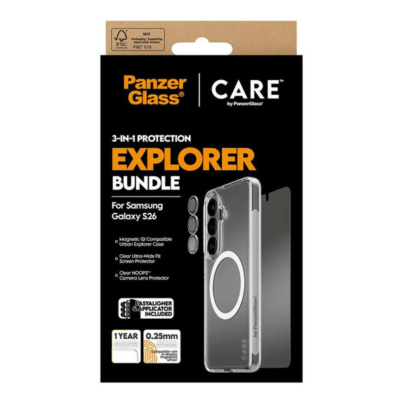 Bundle 3 σε 1 Explorer για Samsung S26, PanzerGlass