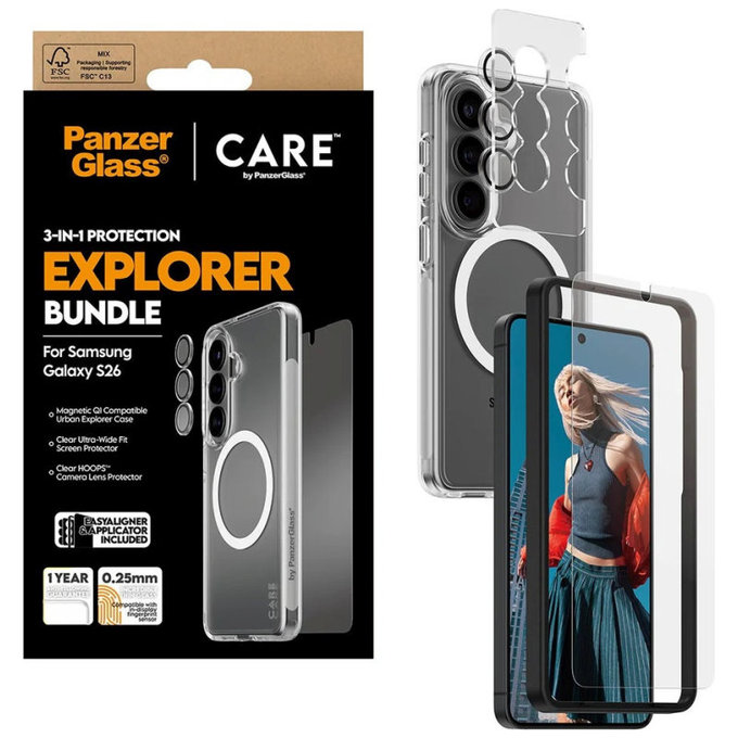 Bundle 3 σε 1 Explorer για Samsung S26, PanzerGlass