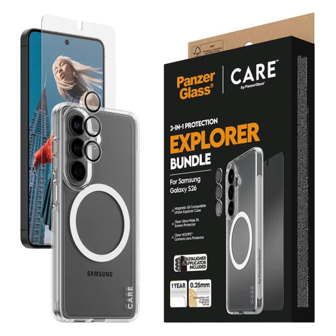 Bundle 3 σε 1 Explorer για Samsung S26, PanzerGlass