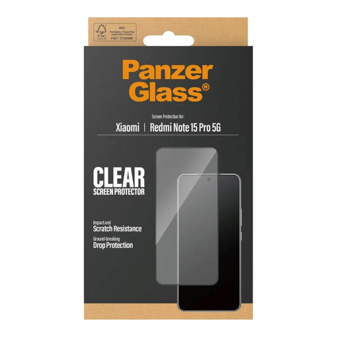 Σκληρυμένο γυαλί UWF για Xiaomi Redmi Note 15 Pro 5G, Μαύρο, PanzerGlass