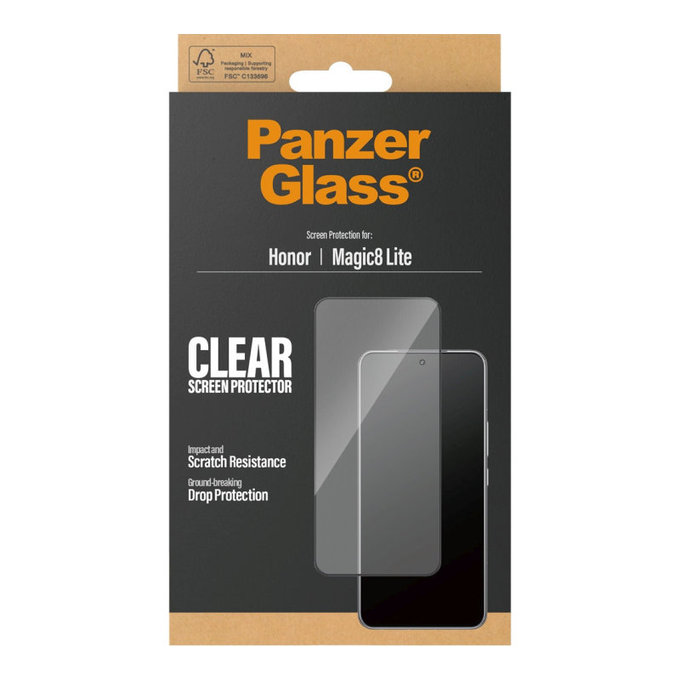 Σκληρυμένο γυαλί UWF για Honor Magic8 Lite, Μαύρο, PanzerGlass