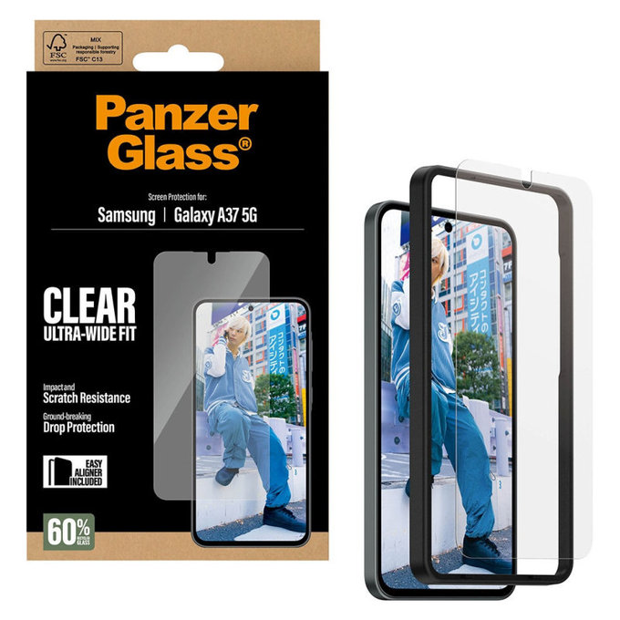 Σκληρυμένο γυαλί UWF με εφαρμογέα για Samsung Galaxy A37, διάφανο, clear, PanzerGlass