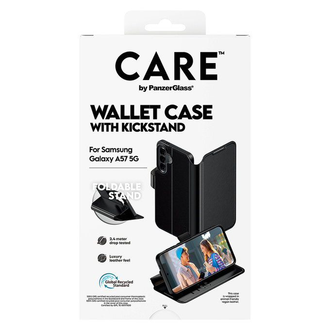 Θήκη Wallet Kickstand για Samsung Galaxy A57, Μαύρο, PanzerGlass