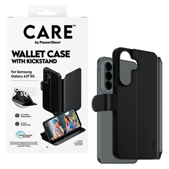 Θήκη Wallet Kickstand για Samsung Galaxy A37, Μαύρο, PanzerGlass