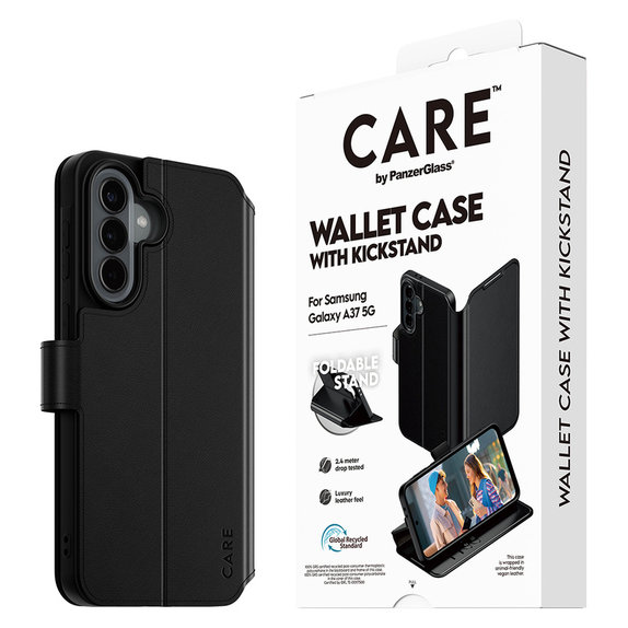 Θήκη Wallet Kickstand για Samsung Galaxy A37, Μαύρο, PanzerGlass