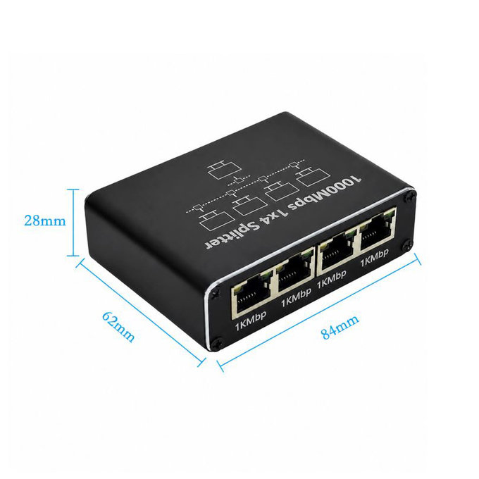 Gigabit Ethernet switch 4 θυρών, RJ45, 1000 Mbps