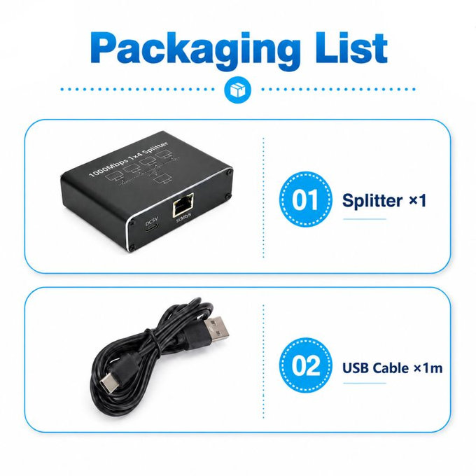 Gigabit Ethernet switch 4 θυρών, RJ45, 1000 Mbps