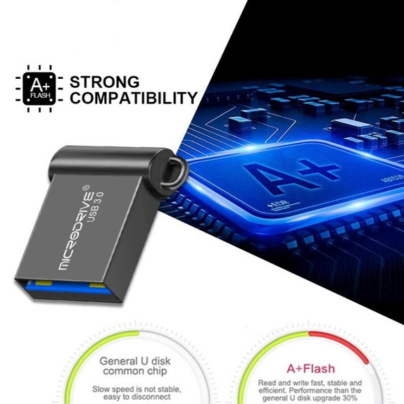 Μεταλλικό USB flash drive 64 GB, USB 3.0, ασημί