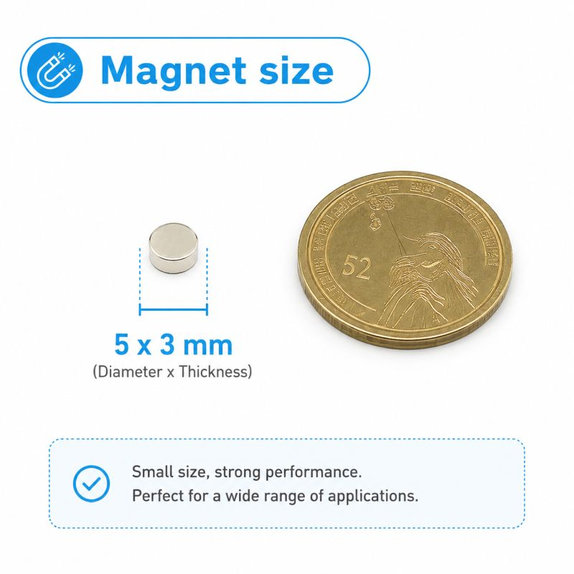 Κυλινδρικός μαγνήτης νεοδυμίου N35, 5 x 3mm, 200 τεμ.