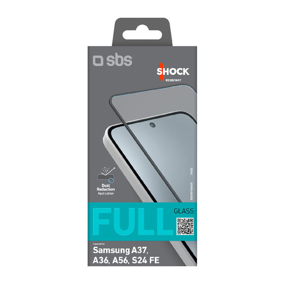 Προστατευτικό Γυαλί Full Cover για Samsung Galaxy A37, A36, A56, S24 FE, μαύρο, Black, SBS
