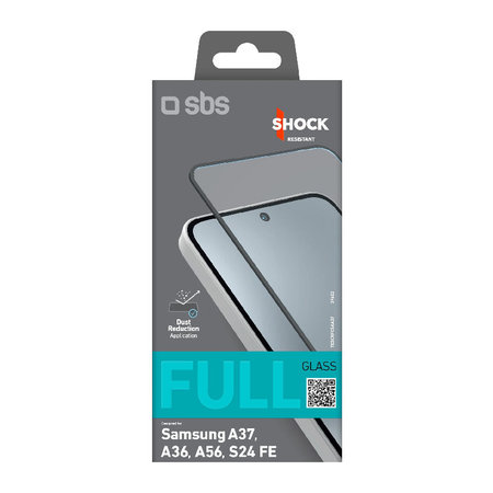 Προστατευτικό Γυαλί Full Cover για Samsung Galaxy A37, A36, A56, S24 FE, μαύρο, Black, SBS