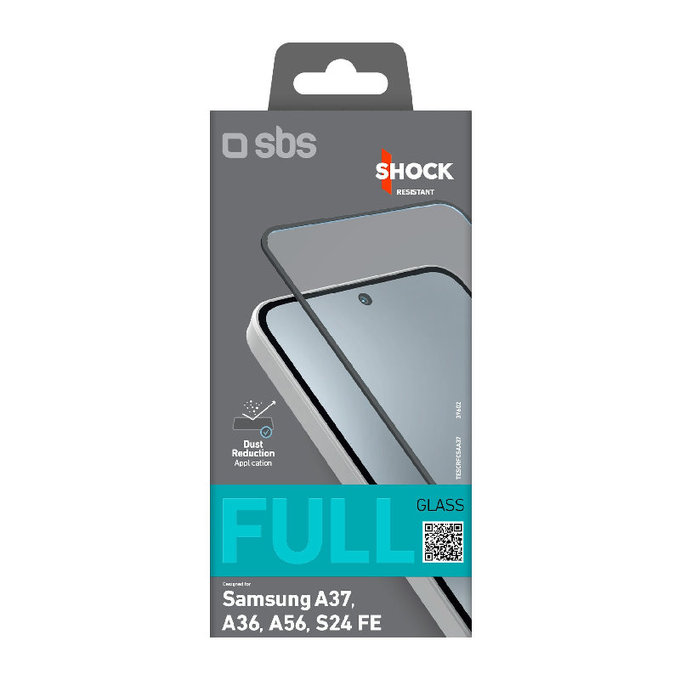 Προστατευτικό Γυαλί Full Cover για Samsung Galaxy A37, A36, A56, S24 FE, μαύρο, Black, SBS
