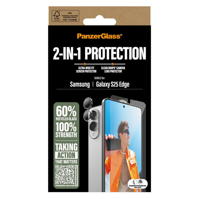 Bundle 2 σε 1 για Samsung Galaxy S25 Edge, PanzerGlass