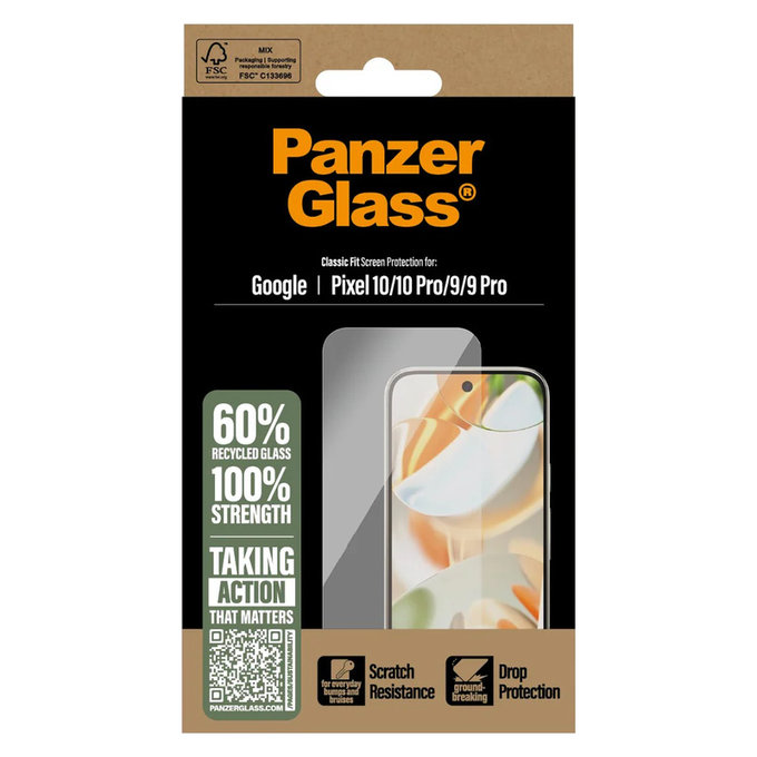 Σκληρυμένο γυαλί για Google Pixel 10/10 Pro/9/9 Pro, Διάφανο, PanzerGlass