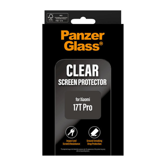 Σκληρυμένο γυαλί UWF για Xiaomi 17T Pro, Μαύρο, PanzerGlass