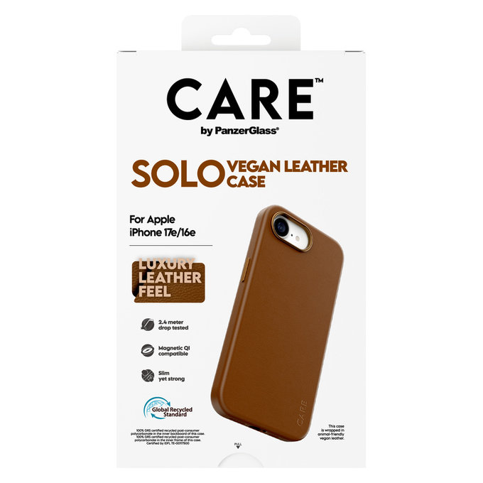 Θήκη Solo για iPhone 17e/16e, Καφέ, PanzerGlass