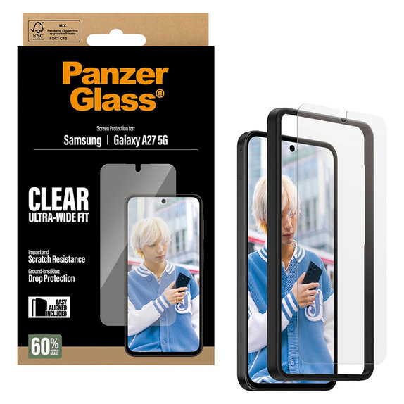 Σκληρυμένο γυαλί UWF με εφαρμογέα για Samsung Galaxy A27, Διάφανο, PanzerGlass