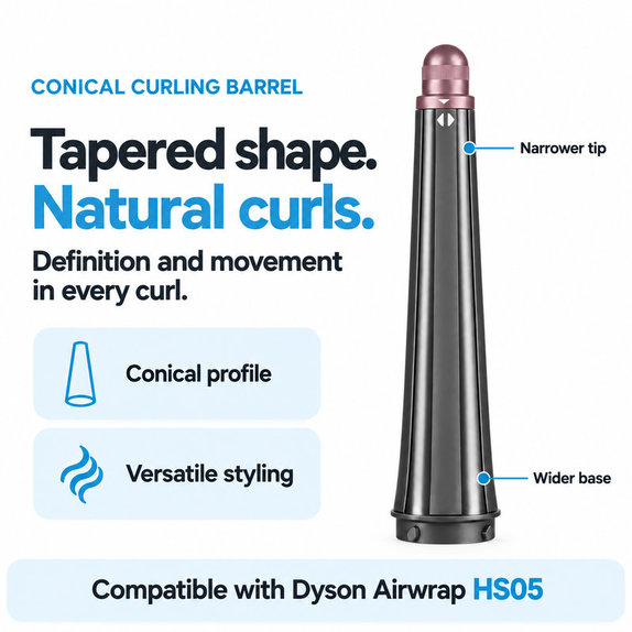 Κωνικό εξάρτημα για μπούκλες για Dyson Airwrap HS05, Ceramic Pink / Rose Gold