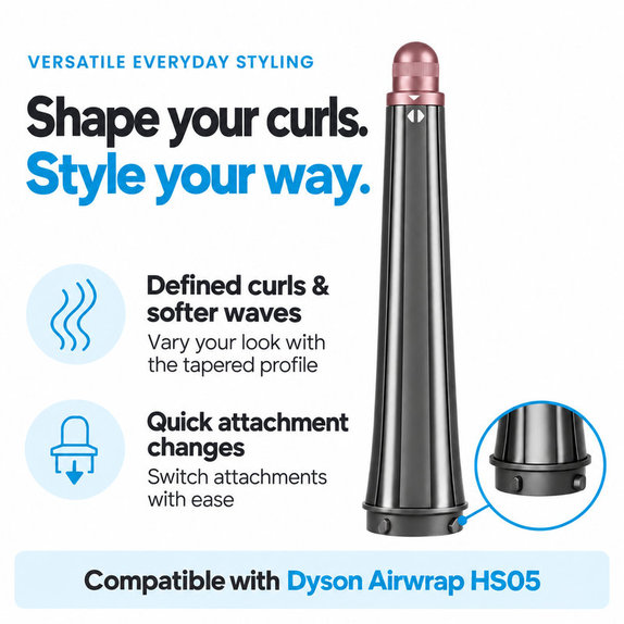 Κωνικό εξάρτημα για μπούκλες για Dyson Airwrap HS05, Ceramic Pink / Rose Gold