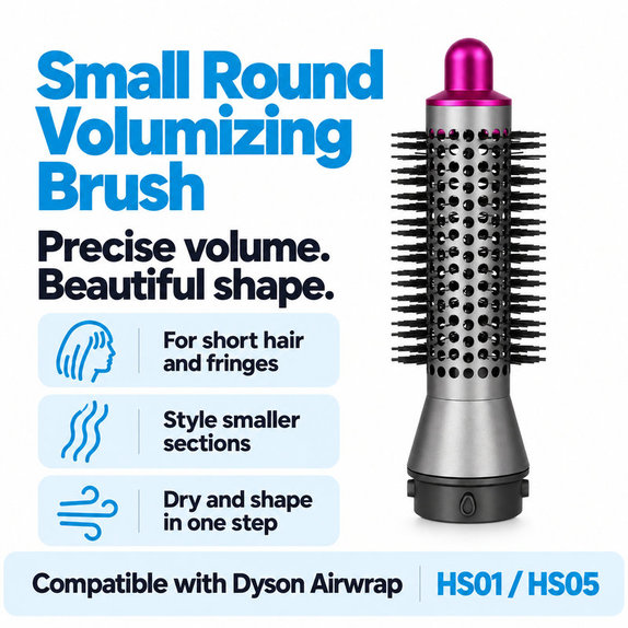 Μικρή στρογγυλή βούρτσα όγκου για Dyson Airwrap HS01, HS05, Iron / Fuchsia