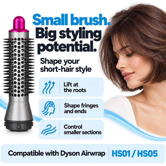 Μικρή στρογγυλή βούρτσα όγκου για Dyson Airwrap HS01, HS05, Iron / Fuchsia
