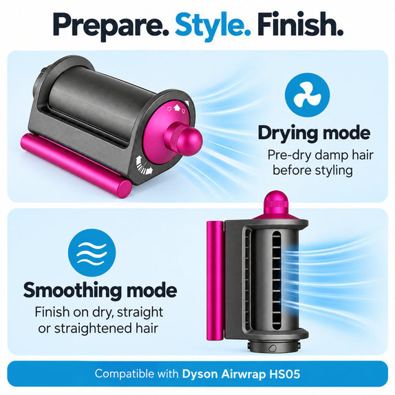 Εξάρτημα Coanda για λείανση και στέγνωμα για Dyson Airwrap HS05, Iron / Fuchsia