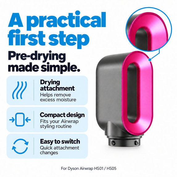 Εξάρτημα γρήγορου στεγνώματος για Dyson Airwrap HS01, HS05, Iron / Fuchsia