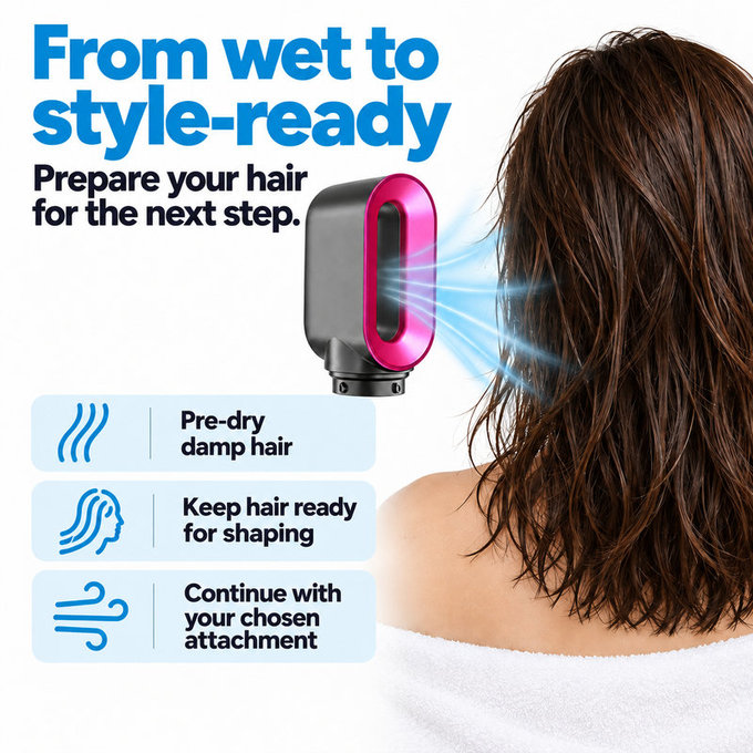 Εξάρτημα γρήγορου στεγνώματος για Dyson Airwrap HS01, HS05, Iron / Fuchsia
