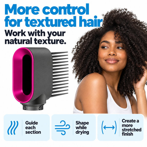 Χτένα με αραιά δόντια για Dyson Airwrap HS01, HS05, Iron / Fuchsia