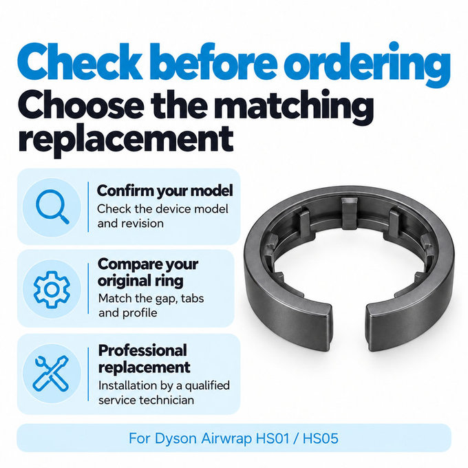 Δακτύλιος ασφάλισης εξαρτήματος για Dyson Airwrap HS01, HS05